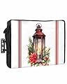 DecorLovee Outdoor TV Cover 80 to 85 Inches Weatherproof & Waterproof, Red Christmas Outdoor TV Enclosure with Remote Control Pocket, Xmas Poinsettia Botanical Red Striped TV Screen Protectors