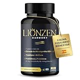 Ashwagandha KSM-66® 600mg | +14 ingredientes antiestrés, Cortisol | Bienestar, Descanso | Alta potencia | Magnesio, Griffonia, L-Triptófano, Vitaminas, Zinc, Té verde, Probióticos | LIONZEN HARMONY