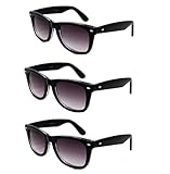 3 Pair Classic Full Reader Sunglasses NOT BiFocals- Black 1.75