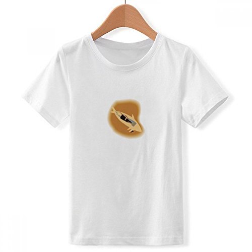 T-shirt équipage poisson résumé multicolore grand format avec encolure blanche robuste