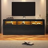 Grand espace de rangement pour vos appareils électroniques grand public : avec trois compartiments ouverts, deux portes et deux tiroirs à ouverture poussée pour DVD, consoles de jeux et autres appareils, pour un rangement parfait.