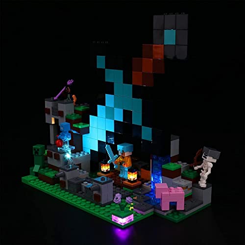 Led Licht Set für Lego 21244 Minecraft Der Schwert-Außenposten Set (Kein Lego-Modell) Dekoration DIY Beleuchtungsset für Minecraft Lego The Sword Outpost Kreative Spielzeuglichter