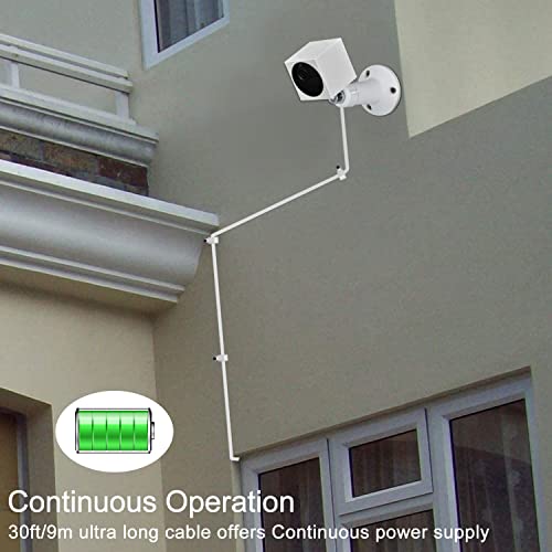 2-Pack-30ft-Power-Extension-Cable-for-Wyze-Cam-PanWyzeCamKasa-CamYi-Dome-HomeFurbo-DogNest-CamOculus-GoBlinkCloud-CamKasaCam-NestCam-IndoorNetvueSCOVEE-USB-Flat-Charging-Charger-Cord