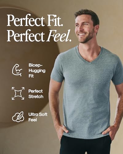 True Classic Mens V Neck T Shirts - Cotton V Neck Shirts for Men, V-Neck Mens T-Shirts and Undershirts for Men Pack/Singles4