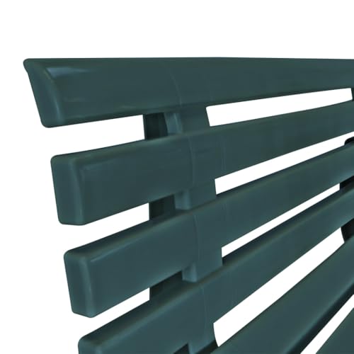 Banc de terrasse en plastique vert 57x19 pouces style causeuse à lattes - 5