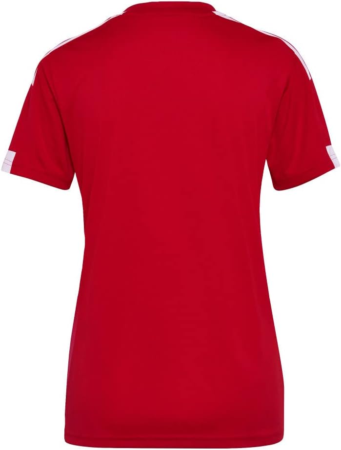 adidas Womens Squadra 21 Crew Neck Short Sleeve Jersey Soccer Cleats - Red - Size M