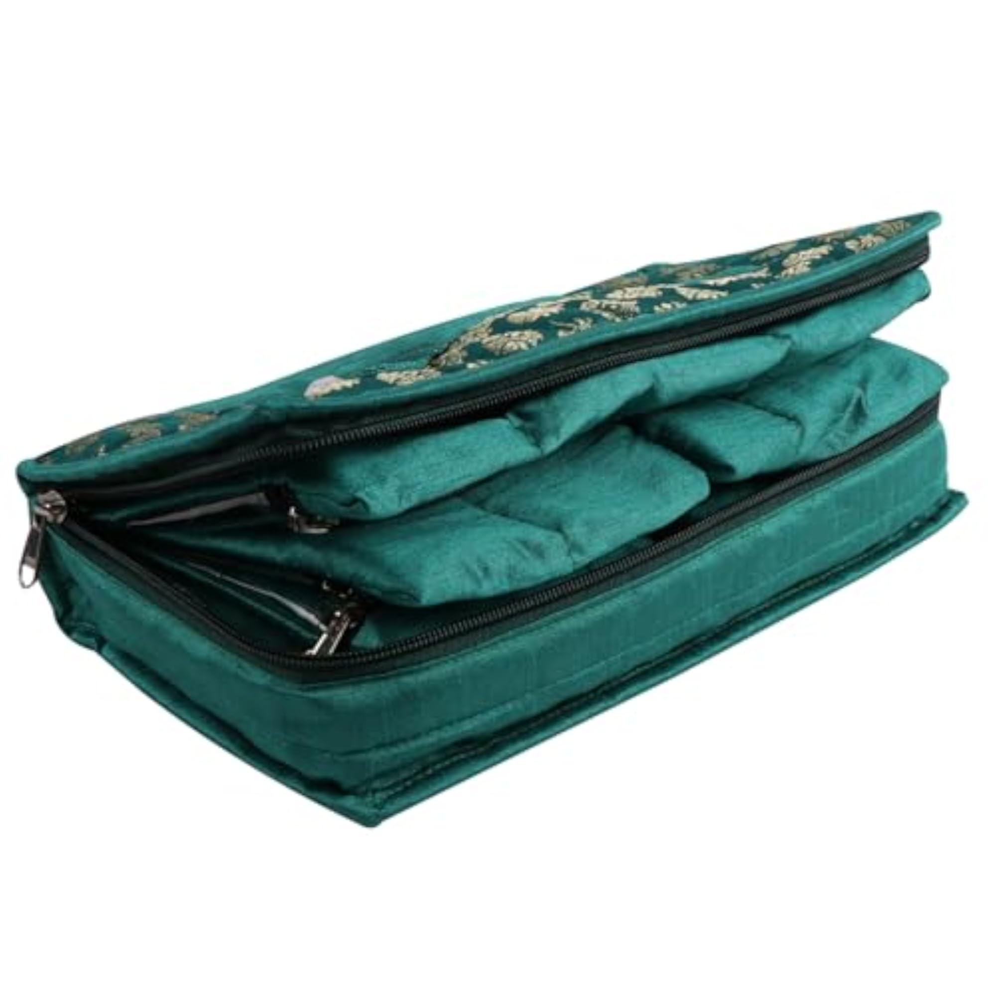 Designer Quilted Jewellery Box with Zipper Closure