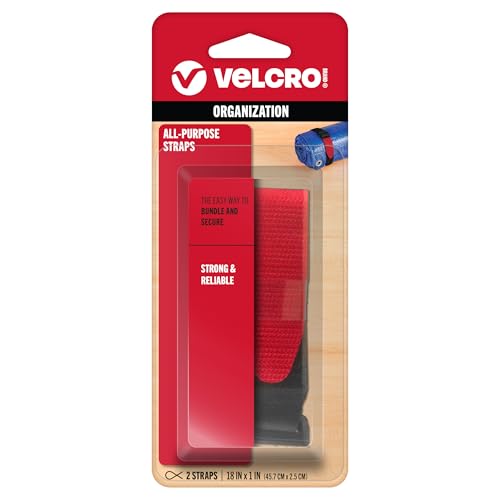 VELCRO Brand 90107 - All Purpose Straps - 18' x 1' All Purpose Strap, 2 Ct. - Black