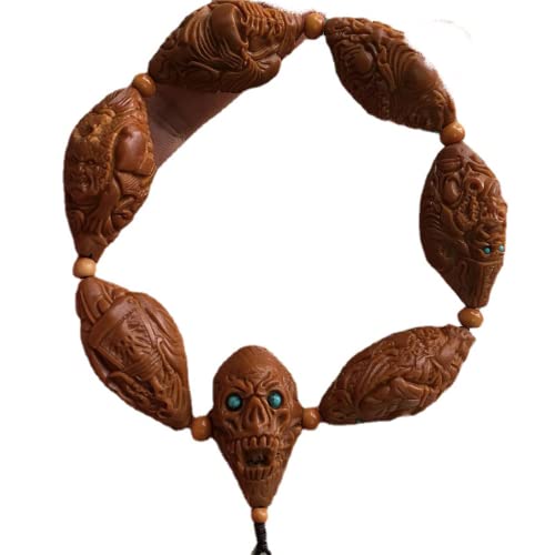 Bracelet en bois d'olive sculpté XIALON 1,8x3 cm sans pierre pour homme et femme