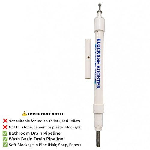 Image of Pipe Blockage Remover Hand Pump for Bathroom, Kitchen & Toilet | Water Pressure Booster Tool