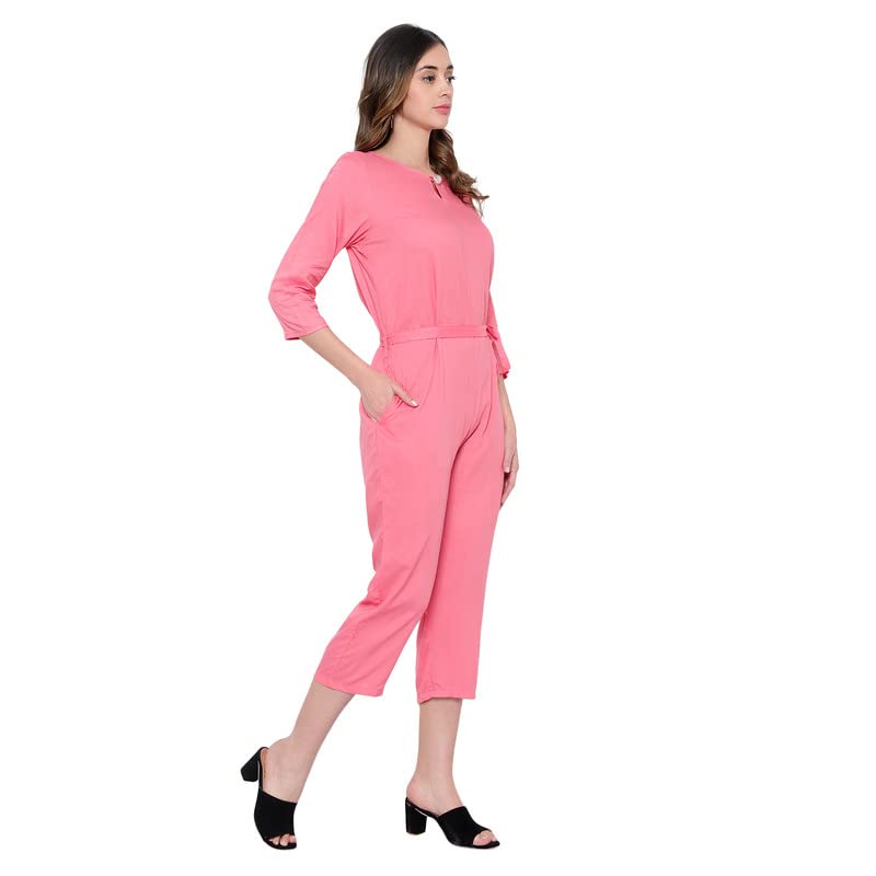 Image of Women's Knee Length Full sleeves jumpsuit (multicolor)
