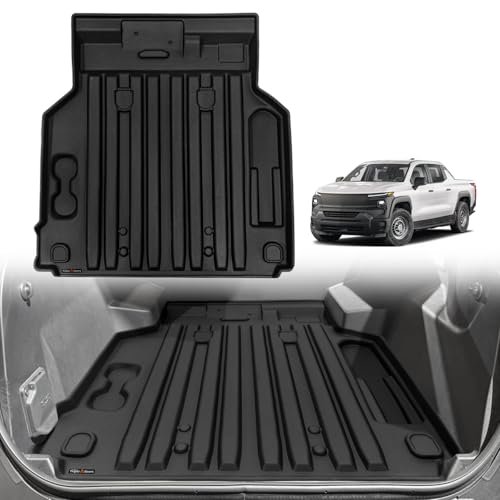 TripleAliners Frunk Mat Compatible with 2024-2025 Chevrolet Silverado EV WT<&RST/GMC Sierra EV Accessories All Weather TPE Mats Frunk Liner 3D Custom Fit (Frunk Mat)