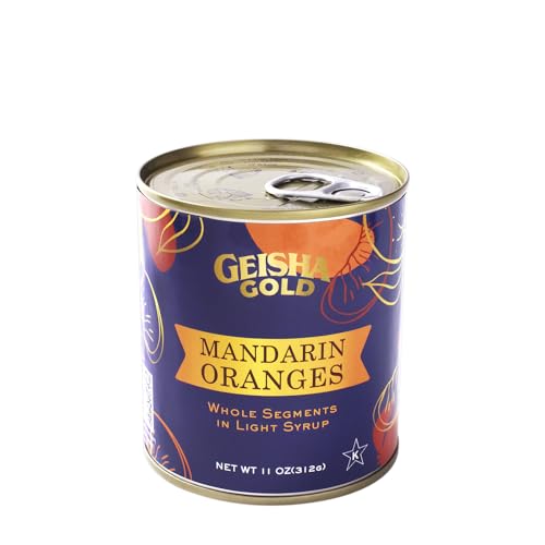 GEISHA GOLD Mandarin Oranges Whole Segments in Light Syrup 11 OZ. (Pack of 24), Mandarin Orange | Kosher Certified － No Saturate & Trans Fat － Gluten Free – Only LL size