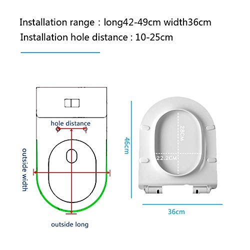 Siège de Toilette WC Blanc avec Charnières Réglables et Fixation Supérieure