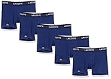 Lacoste Men's 5-Pack Regular Fit Boxer Briefs, Methylene, Medium