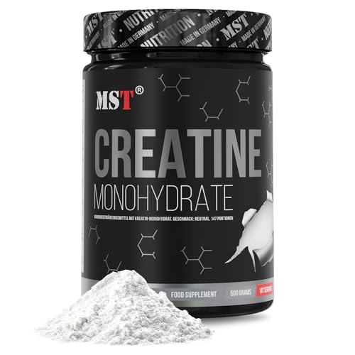 MST® Nutrition Kreatin Monohydrat Pulver 500 g – 147 Portionen | Premium Creatine Pulver – Nahrungsergänzung  ...