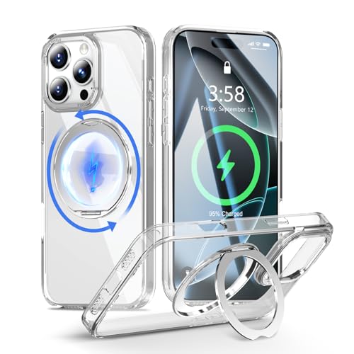 MINIKA iPhone 16 Pro Max �p �P�[�X Magsafe �Ή� 360�x��] �X�^���h�t�� ���@�\ �X�}�z�P�[�X ��Phone16ProMax �P�[�X �N���A �ČRMIL�K�i �ϏՌ� �w��h�~ ���ϖh�~ �}�O�Z�[�t �����O �}�O�l�b�g��