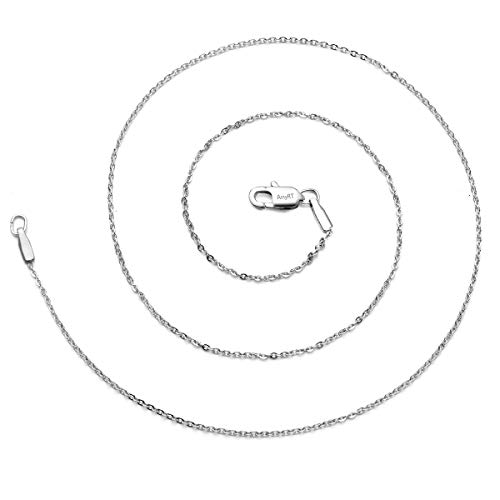 Amyrt Jewelry 1.2Mm Titanium Steel Silver Cable Chain Necklaces For Women 18 Inches #TOP1