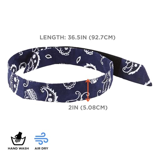 Image of Ergodyne Cooling Bandana, Navy Western, Evaporative Polymer Crystals for Cooling Relief, Quick and Secure Fit, Ergodyne Chill Its 6705
