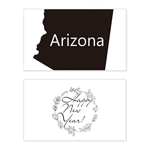 Tarjeta conmemorativa de Arizona con mapa de EE. UU. para Año Nuevo