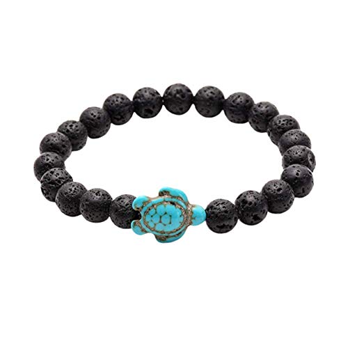 Preisvergleich Produktbild HAODEE Edelstein Armband Stein Armband Schildkröte-Armband Tigerauge Armband Ausgleich Perlen Armband Schwarzes Armband Yoga Perlen Armband Angst-Armband 3