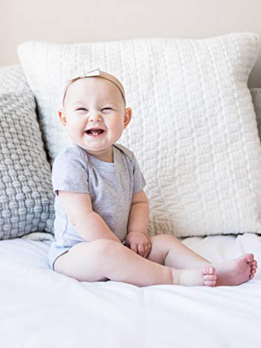 Colored Organics Unisex Baby Organic Cotton Bodysuit - Short Sleeve Infant One Piece - Heather Grey - 6-12M #TOP1