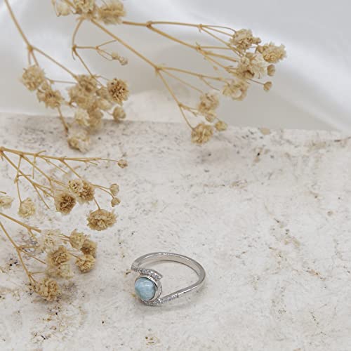 Bague en argent larimar et zircone Tuscany Silver d'exception