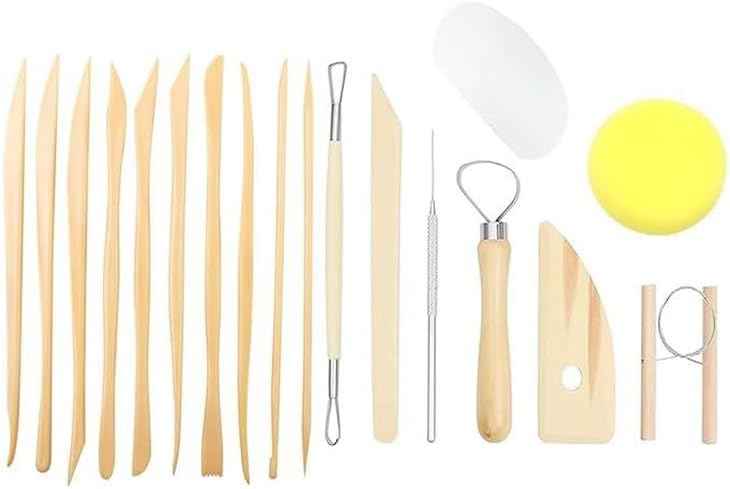 Wood 8-piece Set /10 Plastic Clay Tools Pottery Carving Printmaking Art Supplies