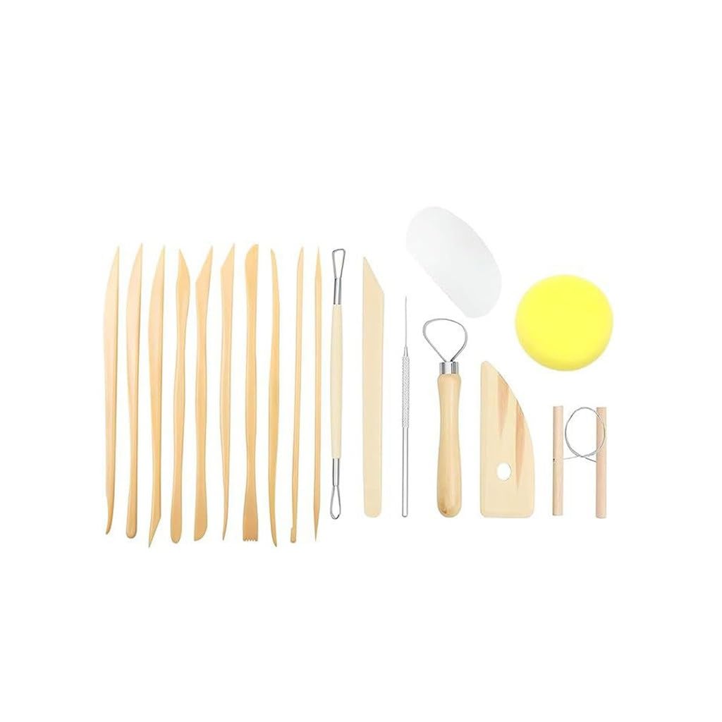 Zestaw 8 sztuk drewnianych / 10 plastikowych narzędzi do gliny, rzeźbienia ceramicznego, druku, materiałów artystycznych,