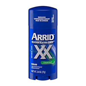 Arrid XX Antiperspirant/Deodorant Solid, Unscented, 2.7-Ounce Sticks (Pack of 6)