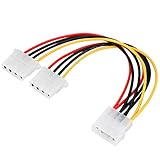 Ullnosoo Molex Splitter, LP4 4 Pin 1 Male to 2 Female Y Power Extension Cable for IDE Hard Drives and IDE CD ROM/DVDRW Drives