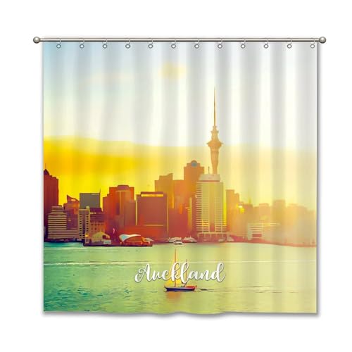 Bathroom Shower Curtain, Auckland Shower Polyester Cloth,