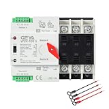 GEYA Mini ATS Interruttore di commutazione automatico/manuale,interruttore solare doppia alimentazione con protezione sovratensione e sottotensione 50/60Hz rete a generatore CA(3P 100A 220V)