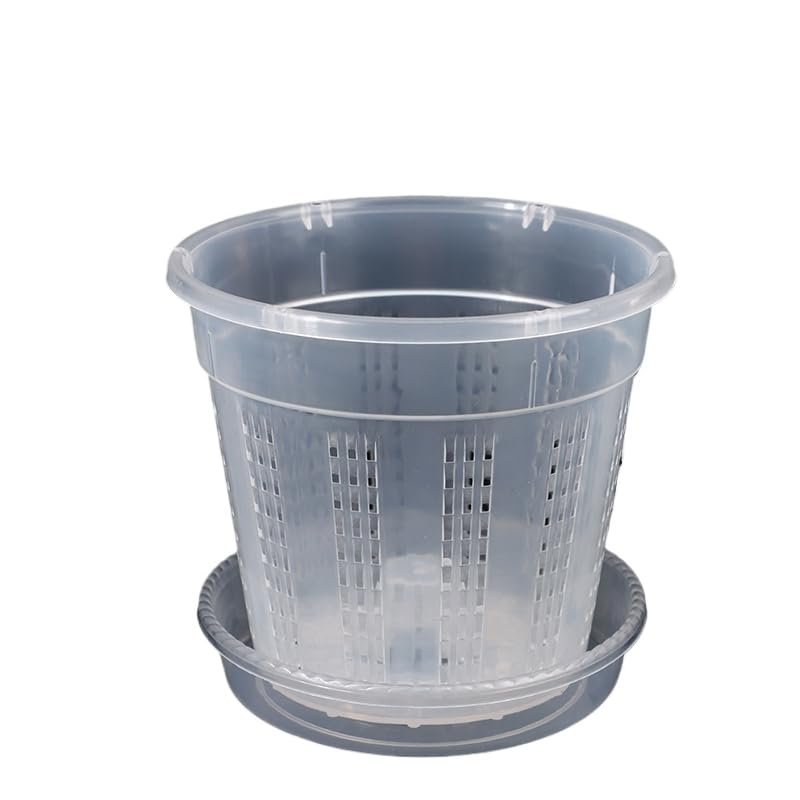 Tefexer 1 maceta de drenaje para el hogar, maceta de jardín con agujeros, cestas transparentes para orquídeas de plástico transpirable, accesorios para macetas