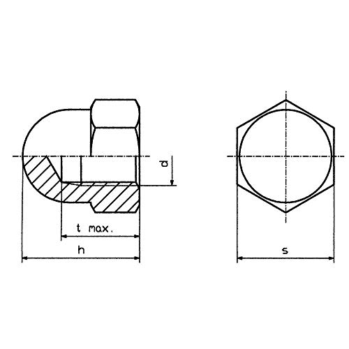 Écrou hexagonal aveugle M6 plastique 10 pièces. TOOLCRAFT M6 D1587-POLY 194793