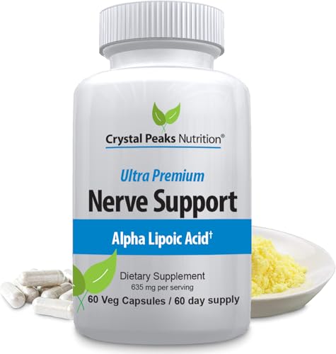 Nerve Support Supplement - Natural Vitamins with 600mg non-GMO ALA Alpha Lipoic Acid – Premium Nerve Support Supplement - Hands & Feet - Tingling, Numbness - NEW! 60-Day Supply
