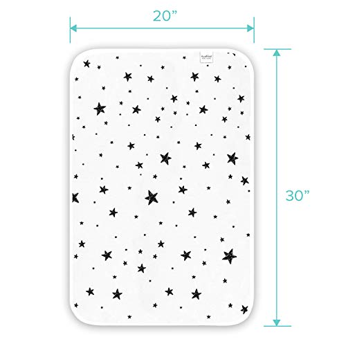 Kushies Deluxe Change Pad Flannel, Scribble Stars Black & White #TOP1