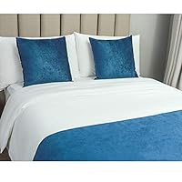 Copriletto In Ciniglia Blu - Runner Decorativo Per Letto, Morbido E Traspirante, Per Casa E Hotel - Foto 9