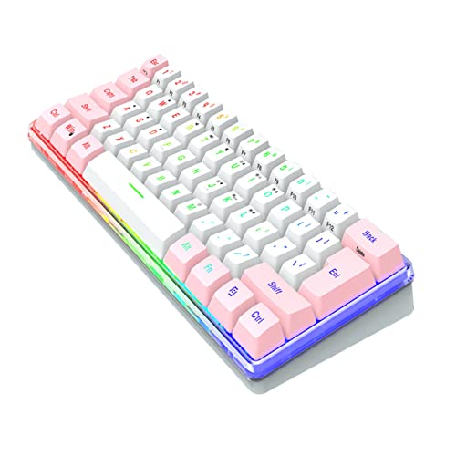 Clavier de jeu RGB compact 61 touches USB pour gamer et bureau