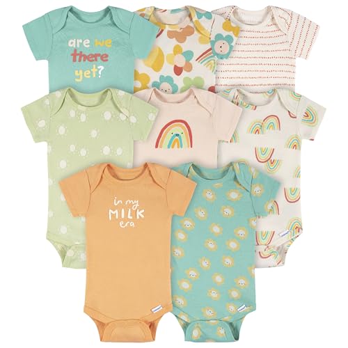 Onesies Brand baby-girls 8-pack Short Sleeve Mix & Match Bodysuits, Good Days, 6-9 Months