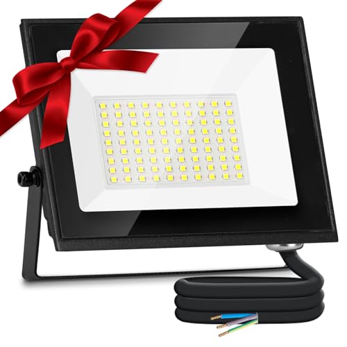 Aigostar Foco LED Exterior 50w 4300LM, Foco Proyectore LED Exterior Impermeable IP65, 6500K Blanco Frío para Garaje,Jardín,Patio,Parque