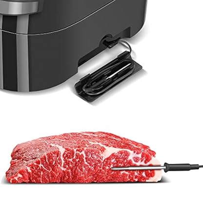 Grill und Heißluftfritteuse TurboAir 1800W, bis zu 6,5 L Volumen mit digitalem Temperaturfühler & Knusperplatte Fleischthermometer Elektrogrill Tischgrill Air Fryer heißluft fritteuse – Bild 8