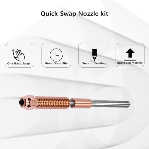 5PCS Quick-Swap Düse für Creality K1C, Titan-Kupfer-Legierung gehärtetem Stahl Düse, All-Metall integriert hohe Temperatur 0,2/0,4/0,6/0,8MM Düse Kits für K1C/Ender 3 V3 3D-Drucker