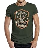 Männer Geschenk T-Shirt für Angler und Fischer: Mir reicht's - Ich GEH' Angeln, Oliv, Gr.- XXL