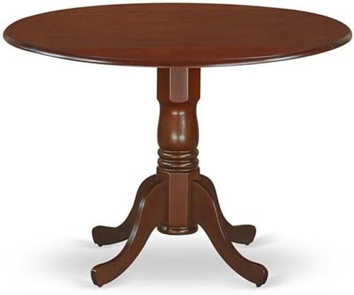 Miniatura 3 de East West Furniture DLCL3-MAH-C - Juego de mesa de comedor de 3 piezas para espacios pequeños que contiene una mesa de comedor redonda con gotas y 2