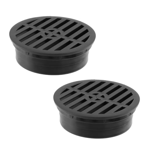 Antrader Round Drainage Grate Cover,2Pcs Sewer Drain Covers Fit 4" Pipes