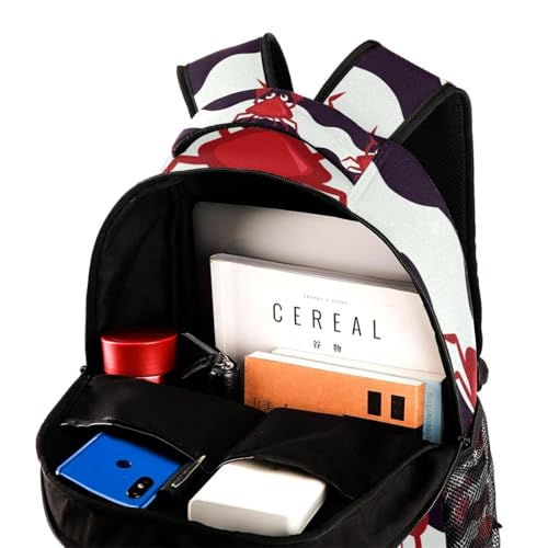 Sac à dos d'école crabe en chevron multicolore 29x20x40cm pour ados et filles - 4