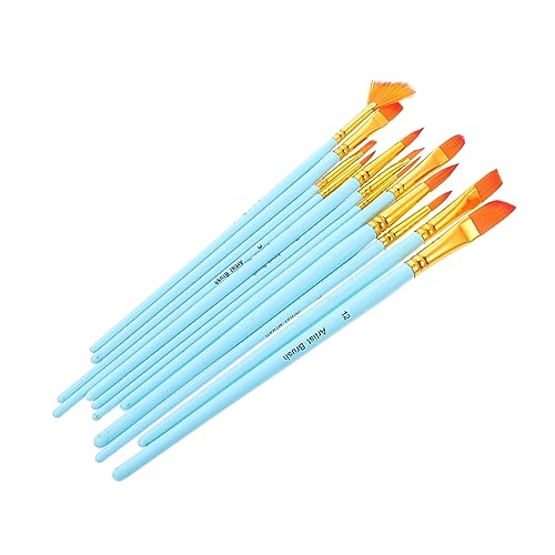 STOBOK Juego De 12 Uds. Cepillar Pintar por Número Acuarelas Micropincel Paleta Miniatura Recargable Estrellarse Micro Pintura Gel Brocha Micro Cepillos Pinceles De Artista De Madera