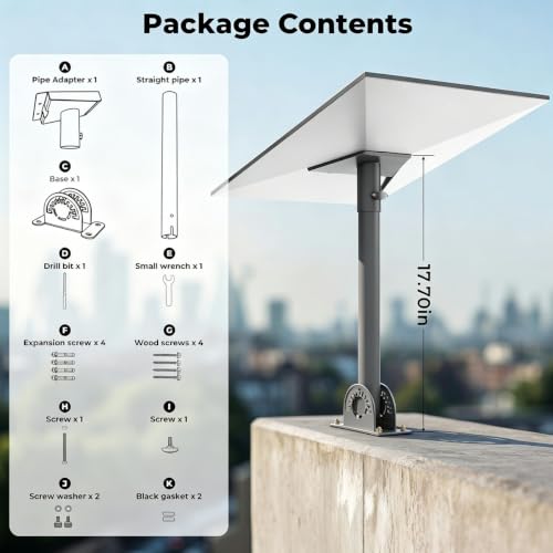 Starlink Roof Mount for Standard 4/4X/Gen 3, 360° Adjustable Wall Bracket - image 7