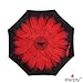 Sharpty Inverted Umbrella for Women - Windproof & Reverse - Easy to Open and Close - Upside Down & C-Shaped Handle - Rain & Wind Resistant - For Travel - Red Flower